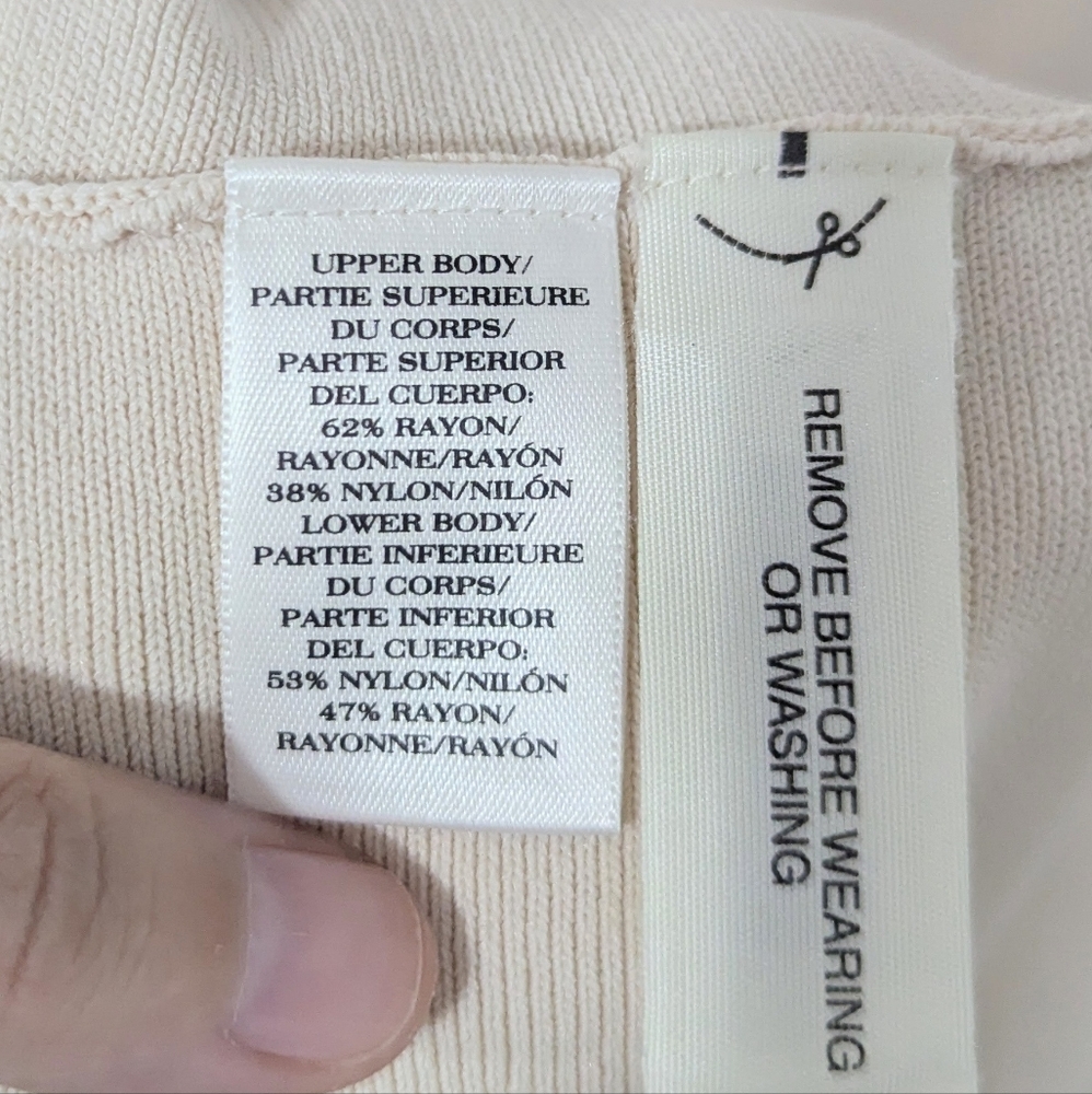 Ann Taylor NWT Mesh Neckline Skater Dress Sleeveless Stretch Beige Medium M - Picture 8 of 12